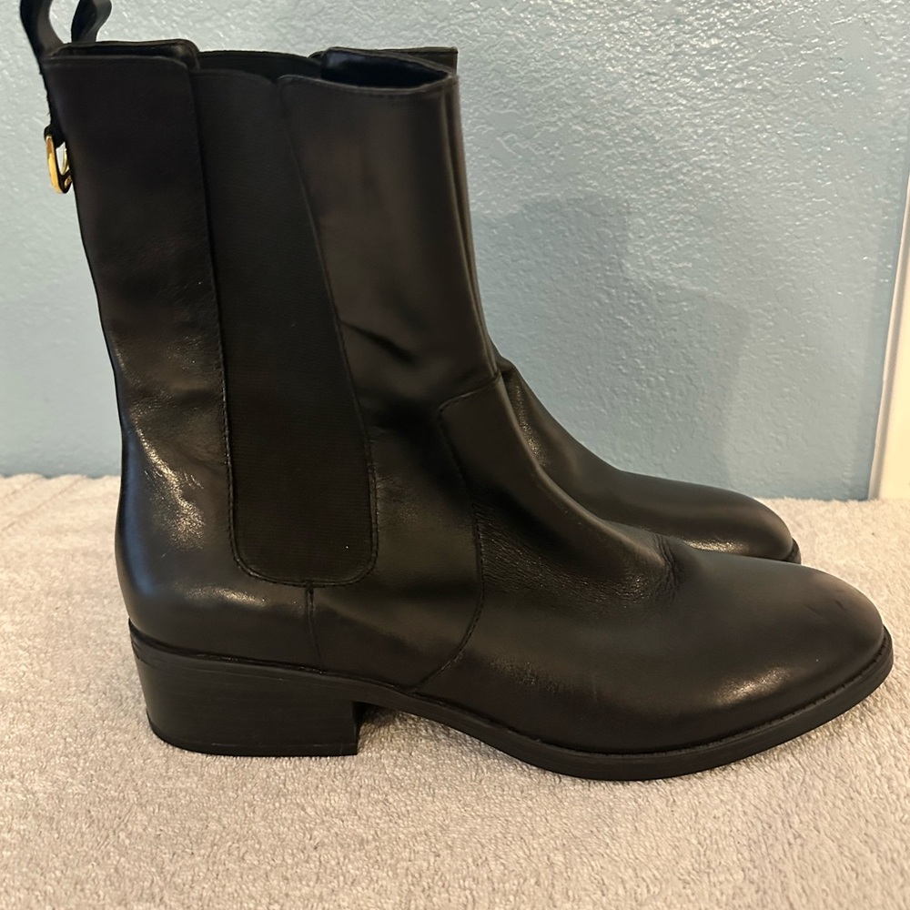 Lauren Ralph Lauren McKenzie black leather mid calf boots 11B - Picture 5 of 9